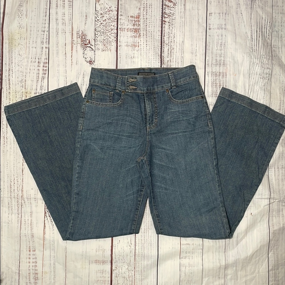 Nine West Blue Flare Wide Leg Jeans
